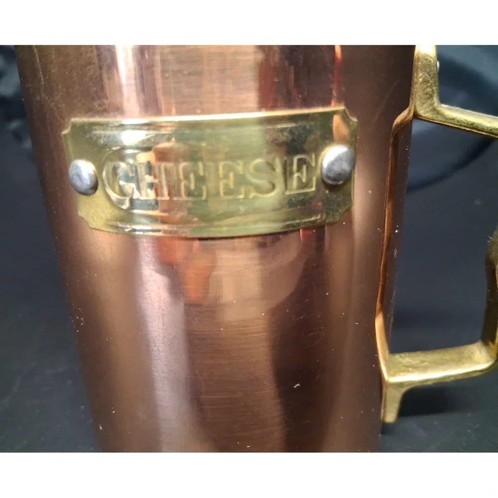 Vintage Solid Copper And Brass Cheese Shaker Himark Ent, NY 6